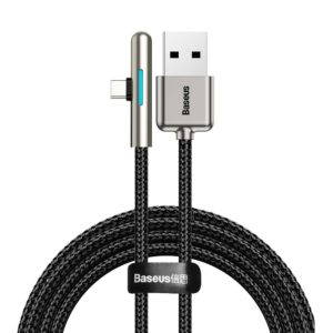 Καλώδιο Baseus Mobile Game Elbow USB Type C με Nylon Braid 4A 40W Huawei Super Charge 1m μαύρο (CAT7C-B01)