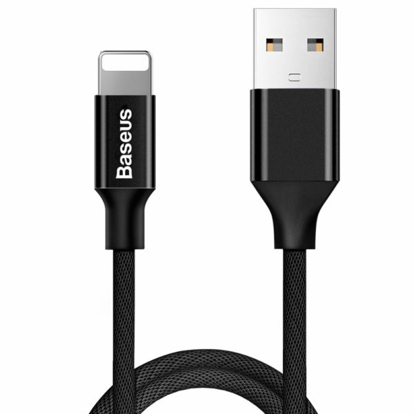 Baseus Yiven USB / Καλώδιο Lightning με Material Braid 1,2M μαύρο (CALYW-01)