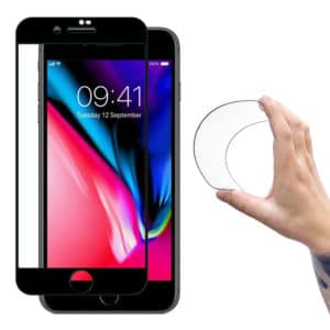Wozinsky Full Cover Flexi Nano Glass Hybrid Screen Protector με πλαίσιο για iPhone SE 2020 / iPhone 8 / iPhone 7 μαύρο