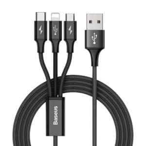 Baseus καλώδιο USB Rapid 3in1 USB Type-C / Lightning / Micro 1,2m - μαύρο