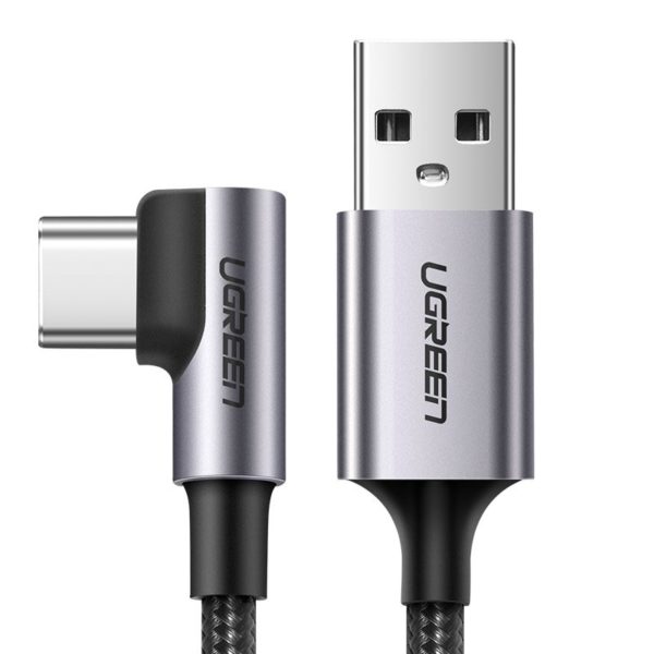 Ugreen γωνιακό καλώδιο USB - USB Type C 2m 3A γκρι (50942)