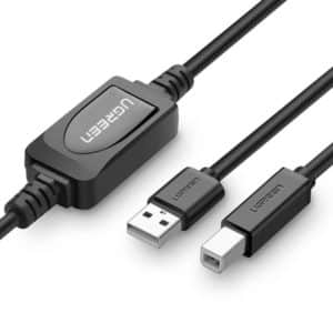 Καλώδιο εκτυπωτή USB 2.0 AB UGREEN US122, 10m (μαύρο)