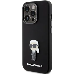eng pl Karl Lagerfeld Silicone Ikonik Metal Pin case for iPhone 15 Pro black 156405 2
