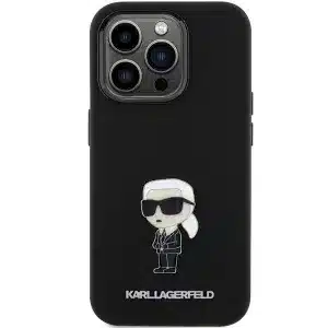 eng pl Karl Lagerfeld Silicone Ikonik Metal Pin case for iPhone 15 Pro black 156405 3