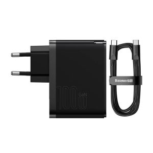 Φορτιστής Baseus GaN USB-C+USB με καλώδιο (Μαύρο)
