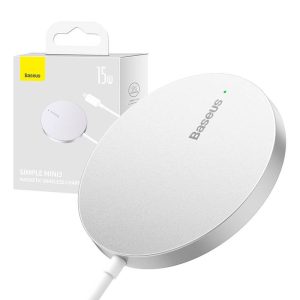 Baseus Μαγνητικός Ασύρματος Φορτιστής Simple Mini3 15W (Ασημί)