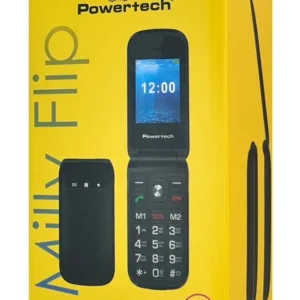 Κινητό τηλέφωνο Milly Flip, 2.4", dual SIM, πλήκτρο SOS POWERTECH (Μαύρο)