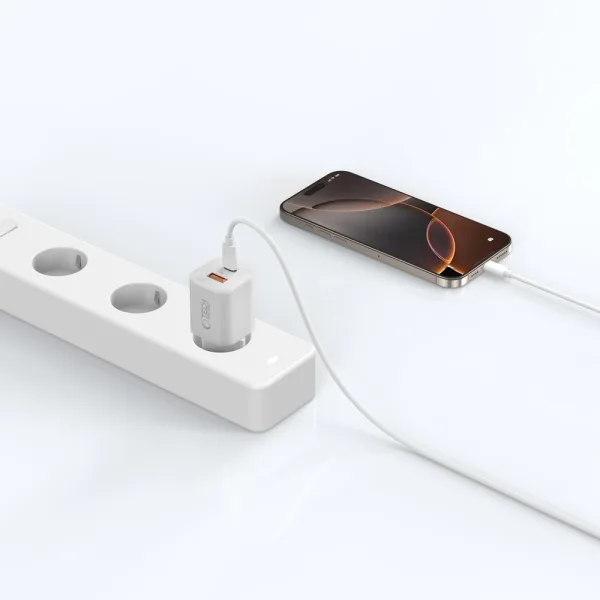 Φορτιστής Χωρίς Καλώδιο με Θύρα USB-A και USB-C 33W (Λευκό)
