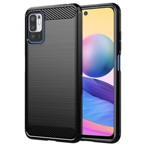 Θήκη Xiaomi Redmi Note 10 5G / Poco M3 Pro 5G Carbon Silicone Techsuit (Μαύρο)