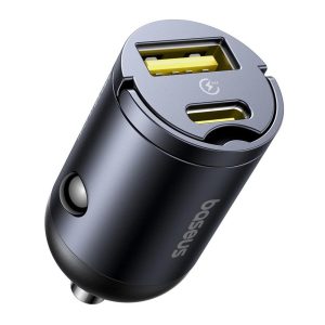 Φορτιστής Αυτοκινήτου USB, Type-C, 30W, with Built-in Pull Handle, 12V to 24V Baseus