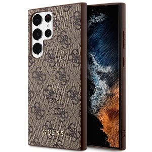 Θήκη Galaxy S23 Ultra Guess Metal Gold Logo (Καφέ)